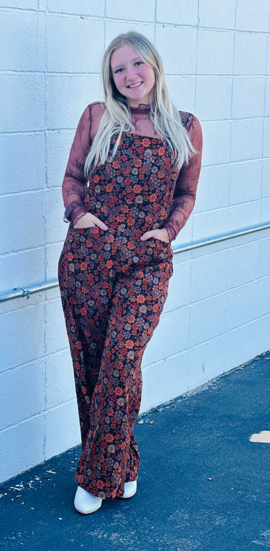 Retro Floral Jumpsuit