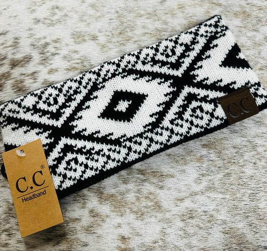 Black & White Aztec Headband