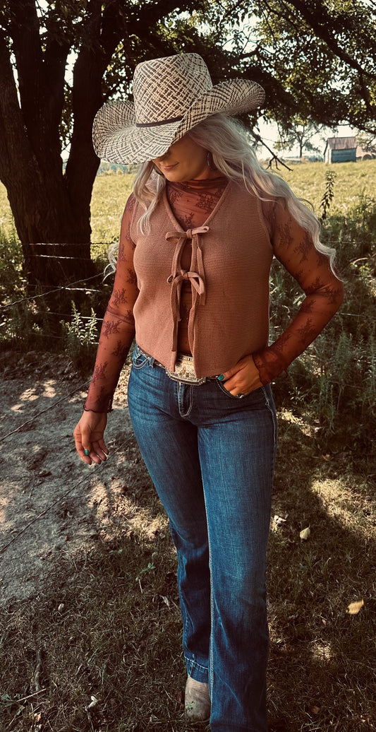 Brown Lace Top