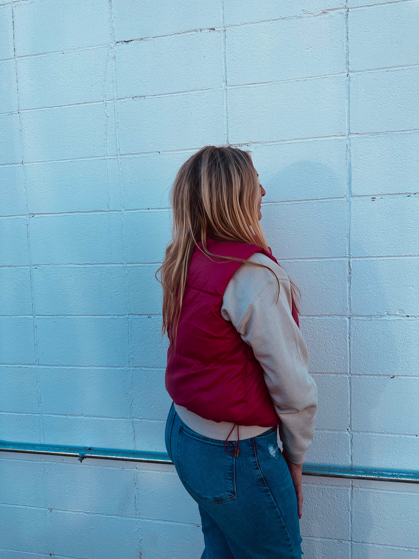 Pink Faux Leather Vest