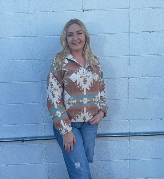 Henley Western Pullover