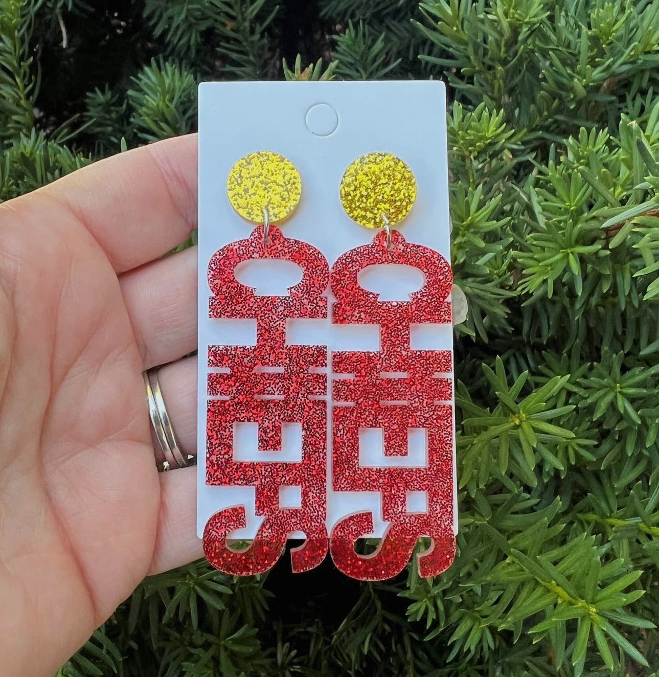 Kansas City Chiefs Glitter Earrings