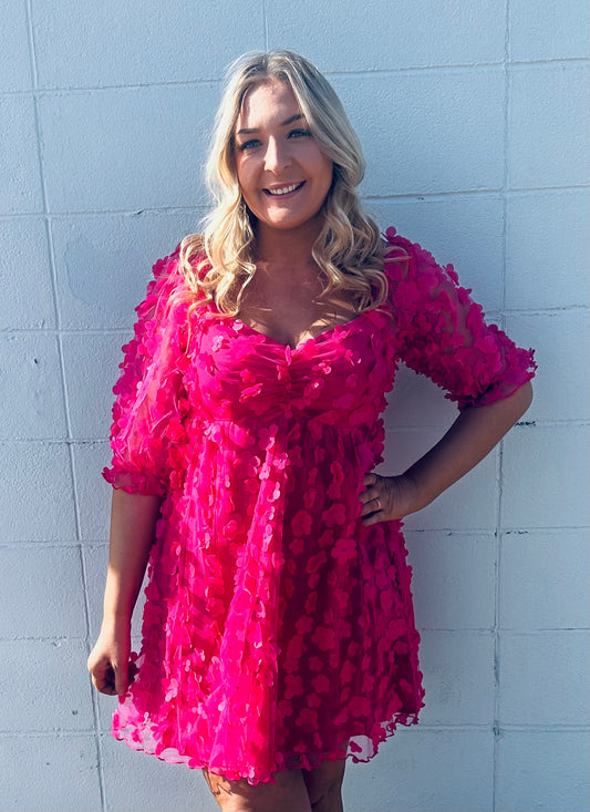 Fuchsia Flower Dress
