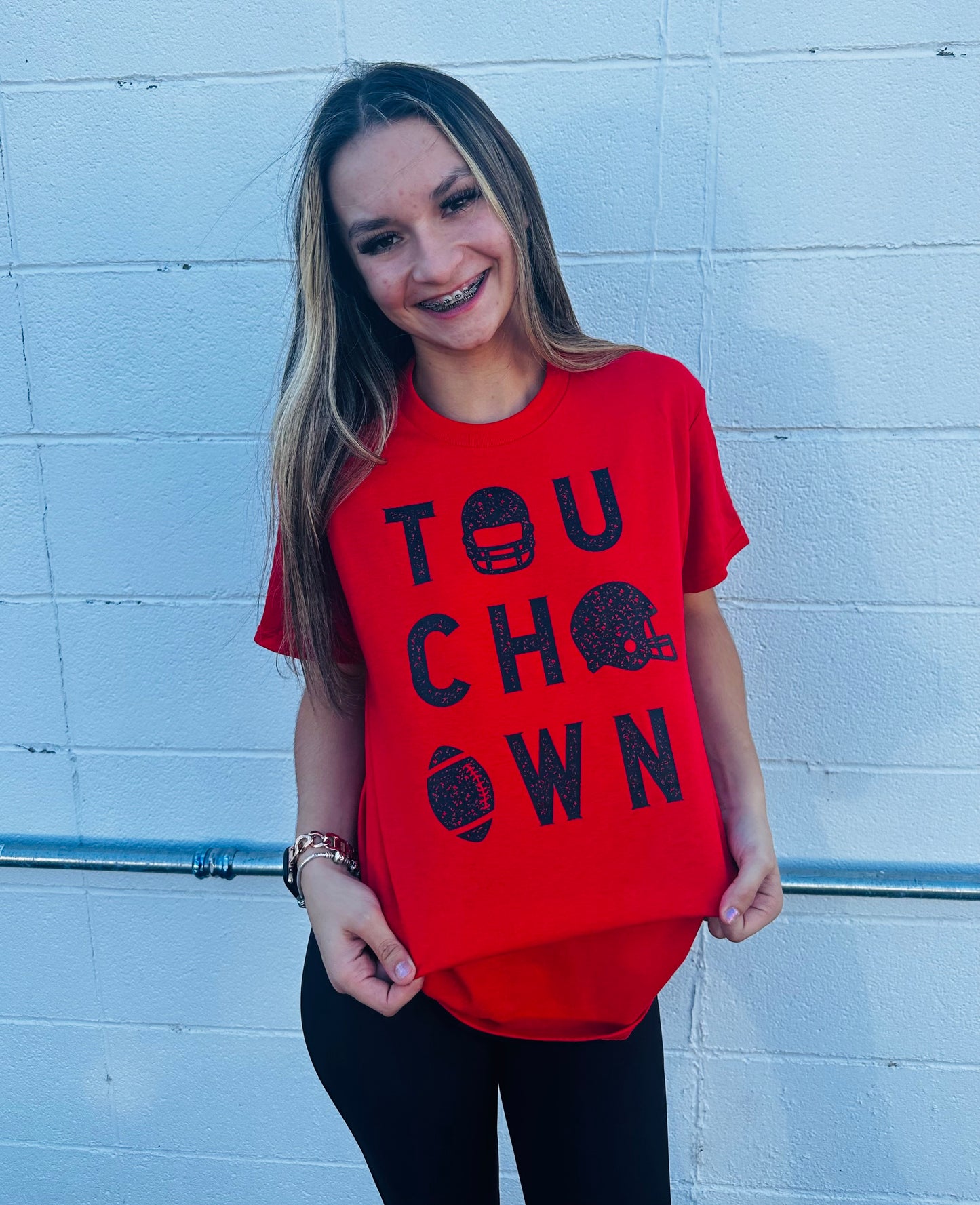 Red Touchdown Tee