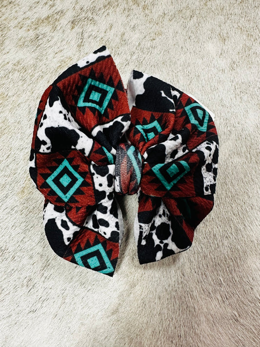 Turquoise Cow Print HeadWrap