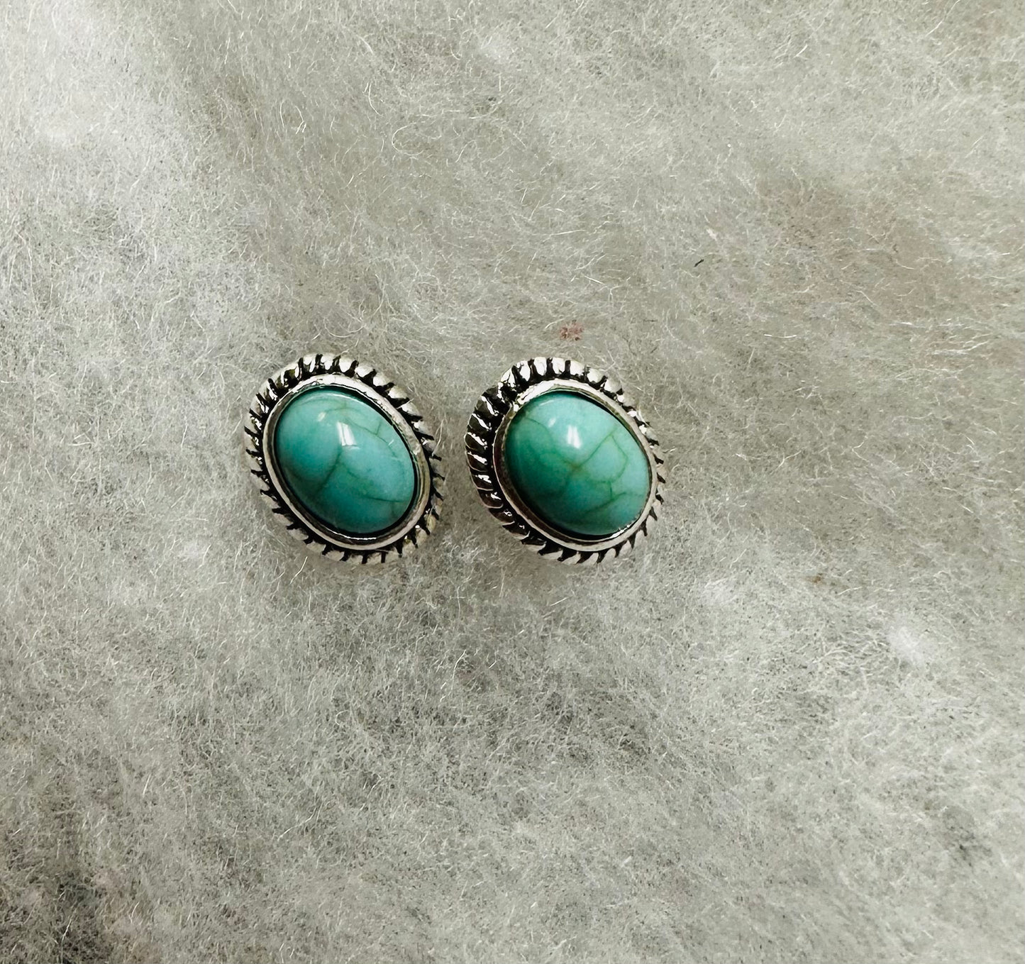 Oval Turquoise Earrings