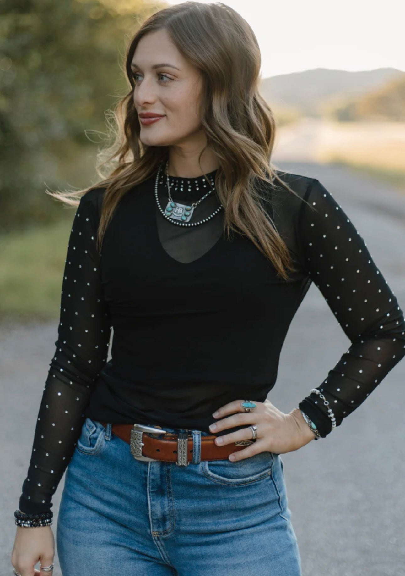 Stars At Night Mesh Top