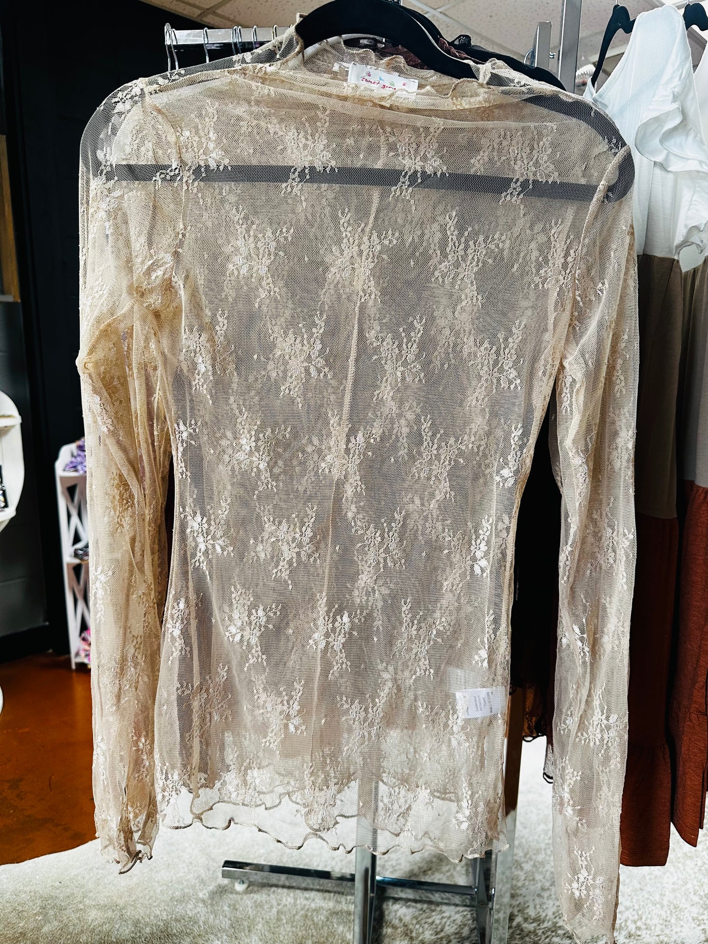 Cream Lace Top