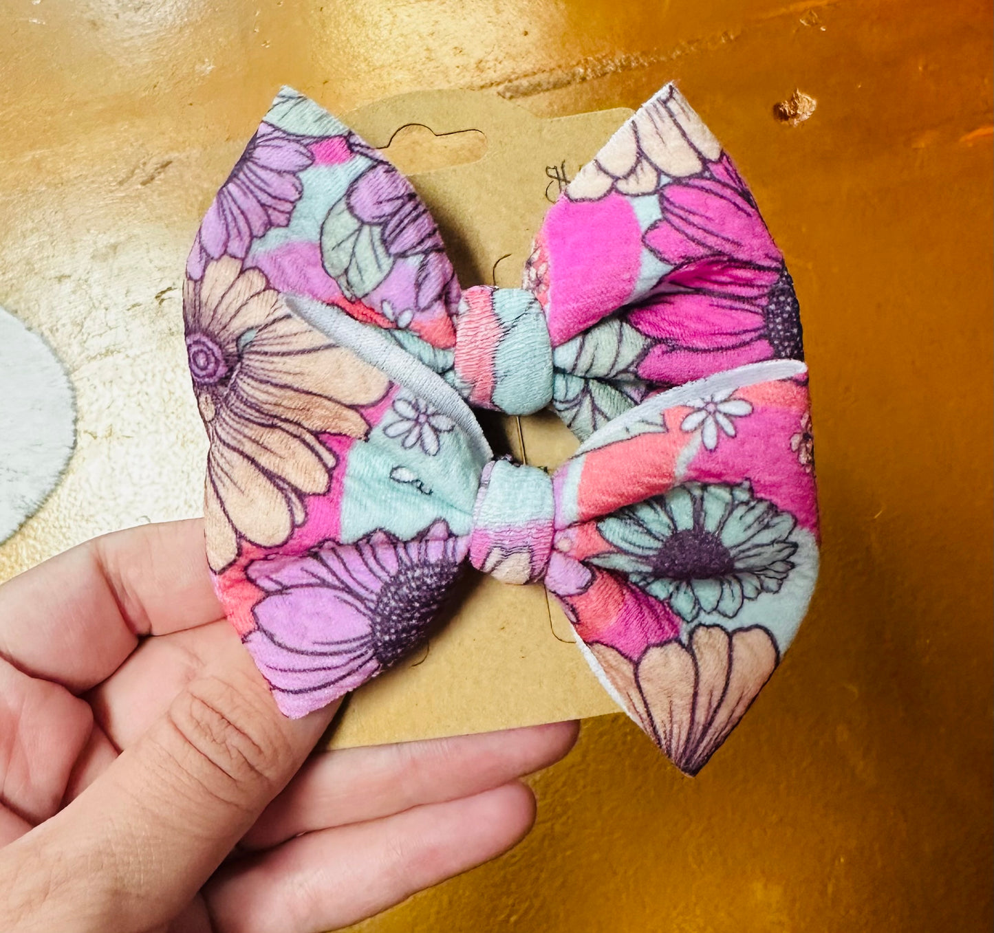 Pink Floral Bows (Multiple Styles)