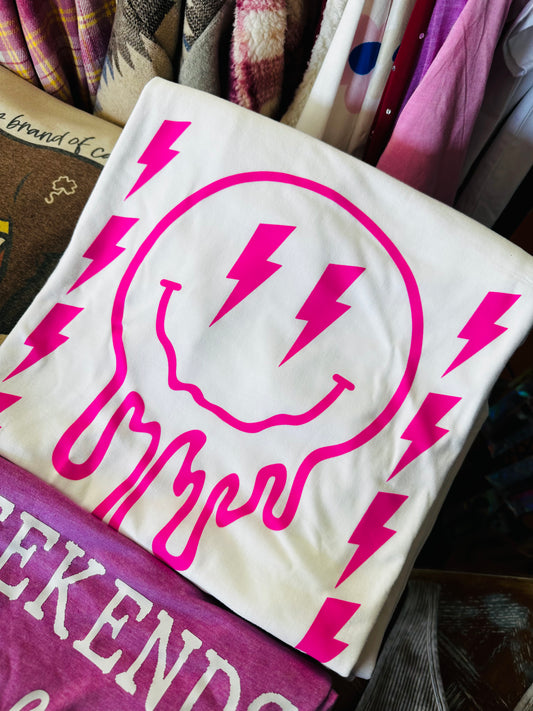 Lightening Bolt Smiley Tee