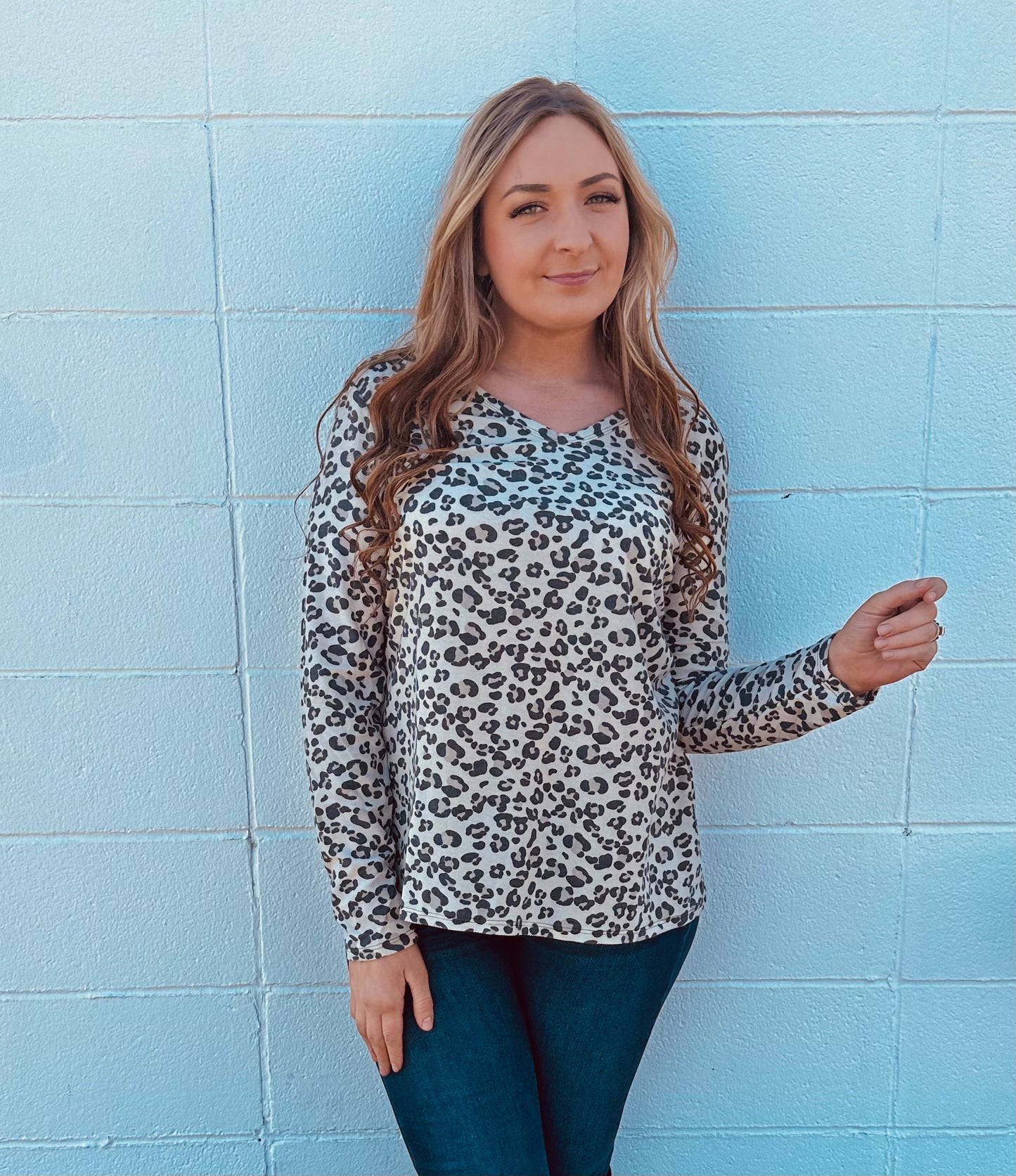 Bibi Grey Leopard Longsleeve