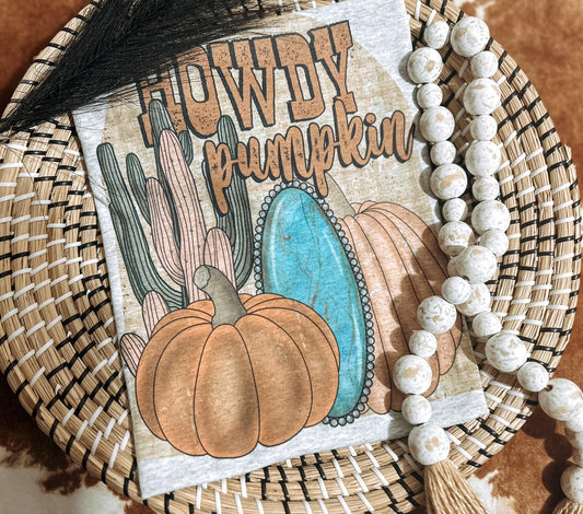 Turquoise Howdy Pumpkin