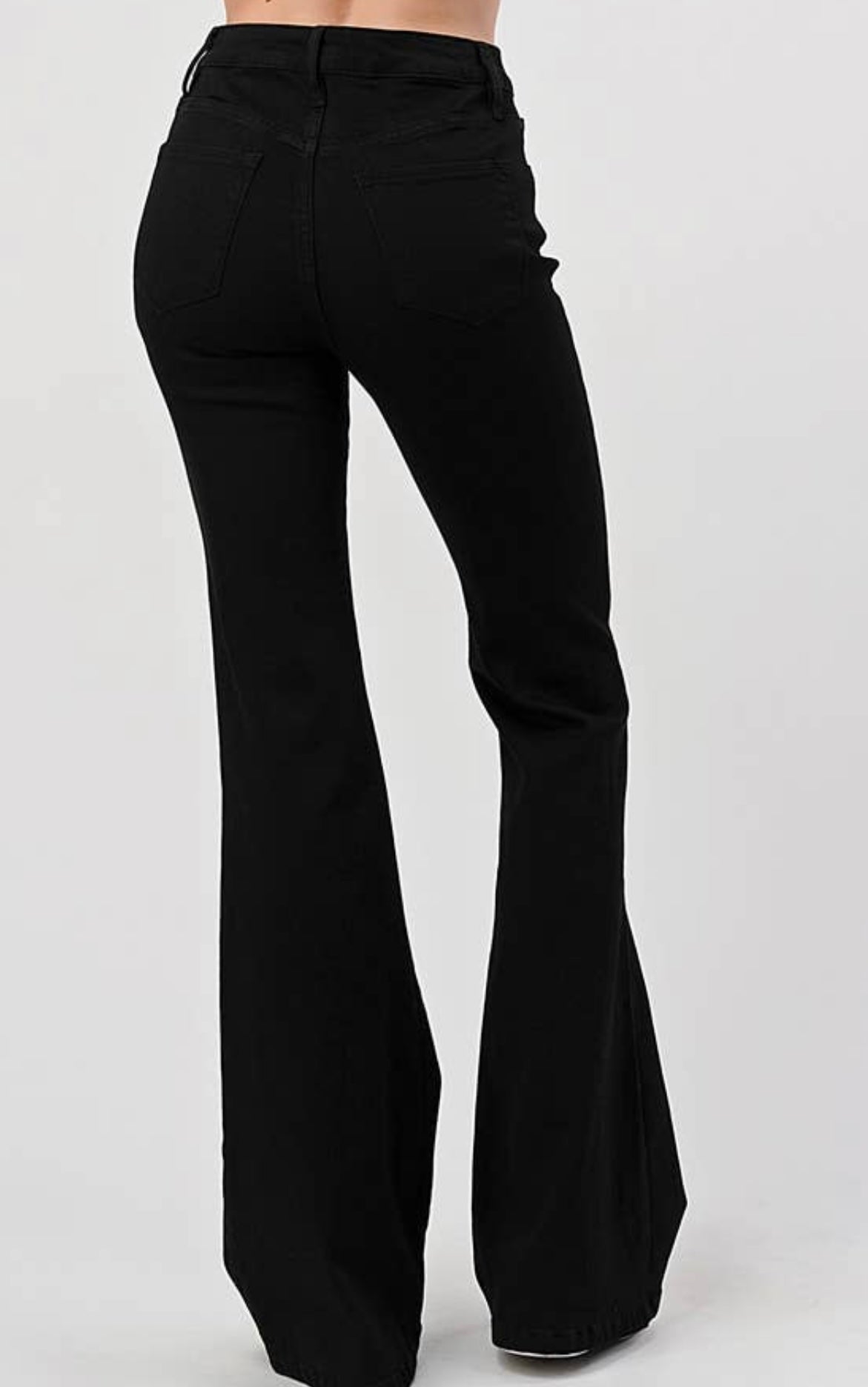 Black High Rise Flares