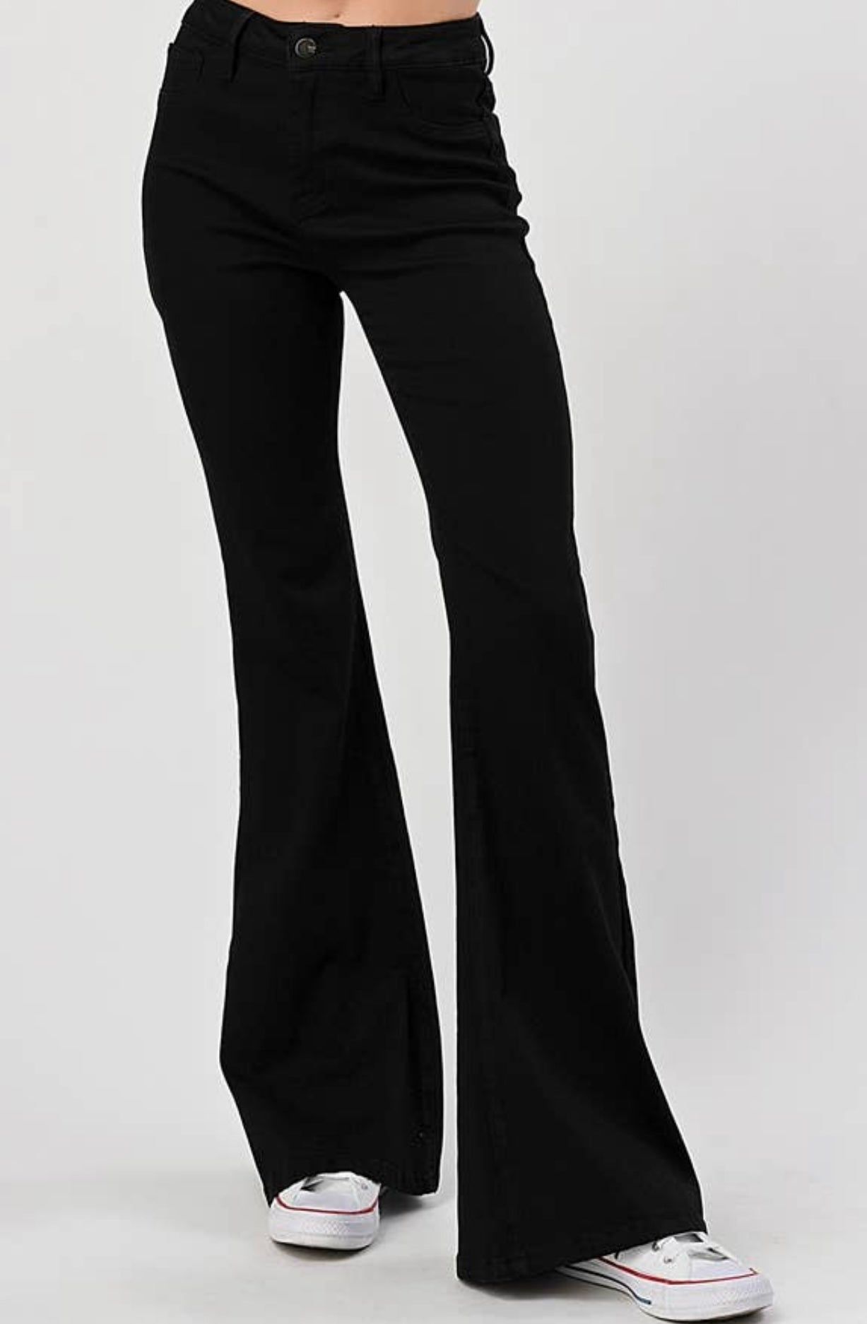 Black High Rise Flares